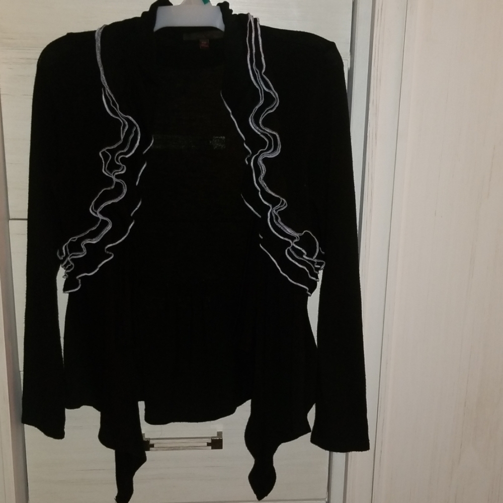 Black Ruffle Cardigan